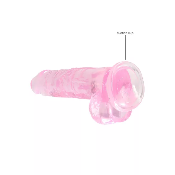 RealRock - átlátszó élethű dildó - pink (19cm)