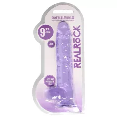 RealRock - átlátszó élethű dildó (lila, 22 cm)