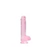 RealRock - átlátszó élethű dildó (pink, 15 cm)