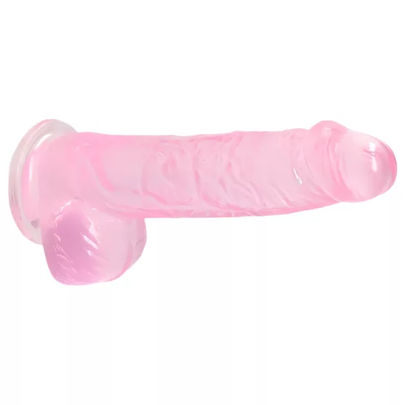 RealRock - átlátszó élethű dildó (pink, 15 cm)