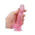 RealRock - átlátszó élethű dildó (pink, 15 cm)