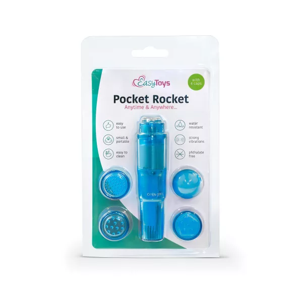 EasyToys Pocket Rocket - vibrátoros szett (kék, 5 részes)