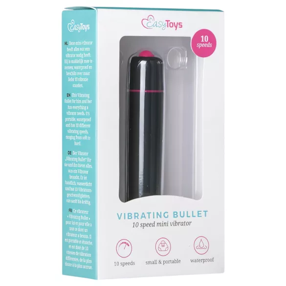 EasyToys Bullet - vízálló rúdvibrátor (fekete)
