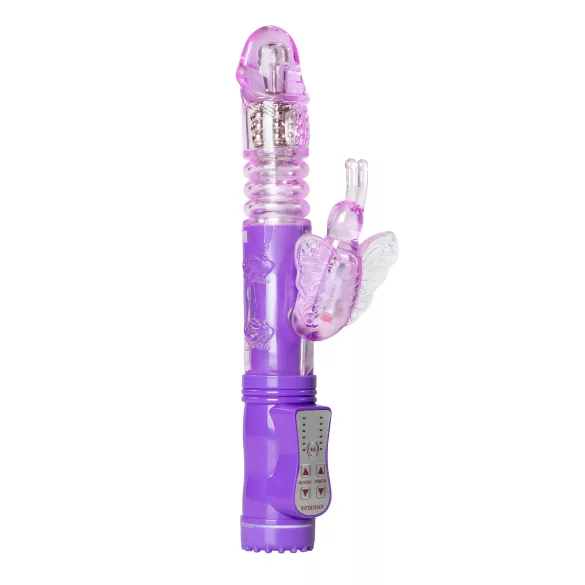 EasyToys Butterfly - forgó-lökő vibrátor (lila)