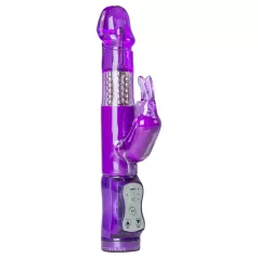   EasyToys Rabbit - forgó gyöngyös, csiklókaros vibrátor (lila)