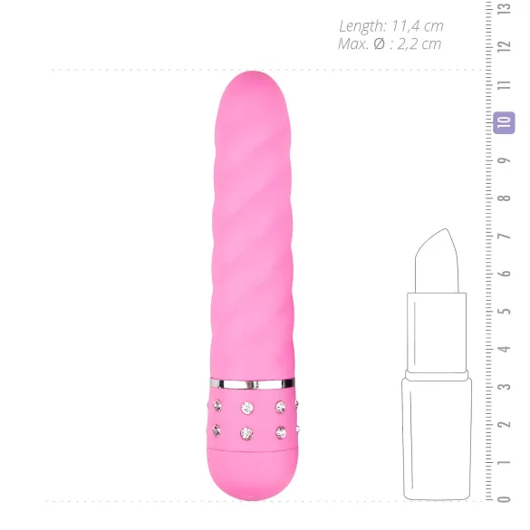 EasyToys Diamond - csavart rúd vibrátor (pink)