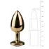 Easytoys Metal No.1 - lila köves kúp anál plug - arany (2,5cm)