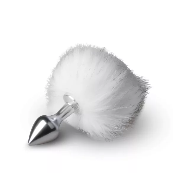 EasyToys Bunny NO1 - fém anál plug nyuszifarokkal (ezüst-fehér)