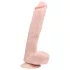 Easytoys - tapadókorongos, herés nagy dildó (26,5cm) - natúr