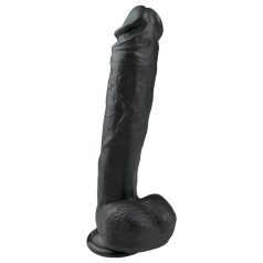   Easytoys - tapadókorongos, herés nagy dildó (26,5cm) - fekete