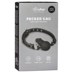 EasyToys - szájpecek belső dildóval (fekete)
