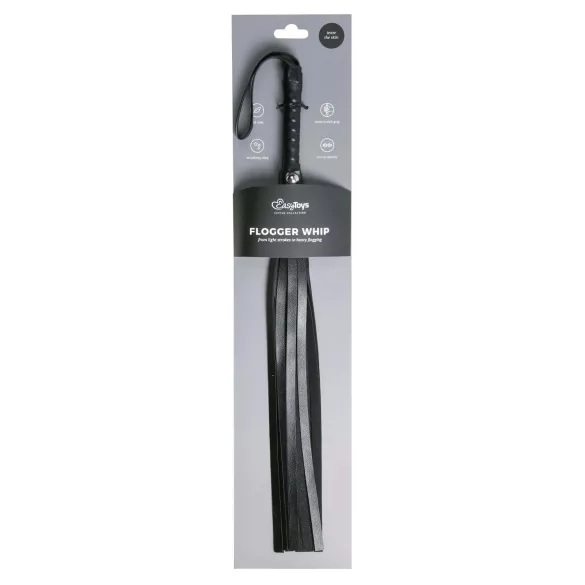 EasyToys Flogger - puha műbőr BDSM korbács (fekete)