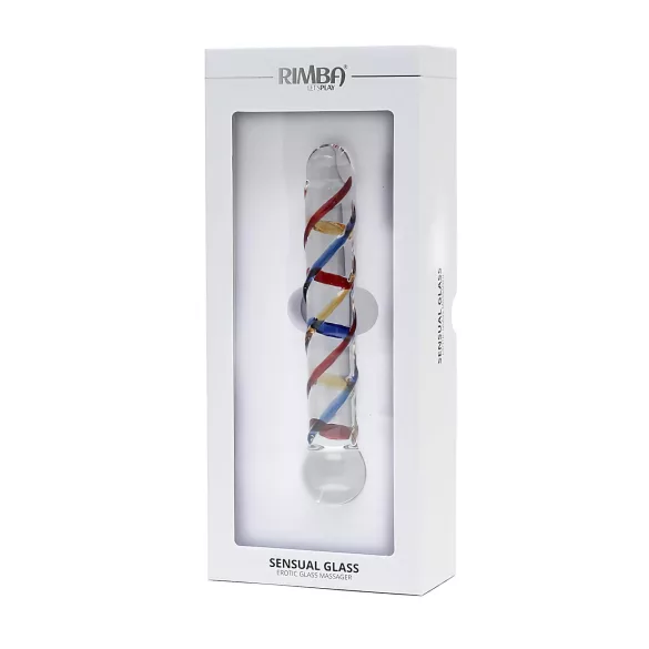 Rimba Rachella - dupla üveg dildó (átlátszó - színes)