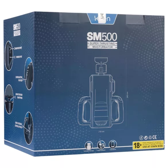 LETEN SM 500 - fel-le mozgó maszturbátor telefon tartóval (fekete)