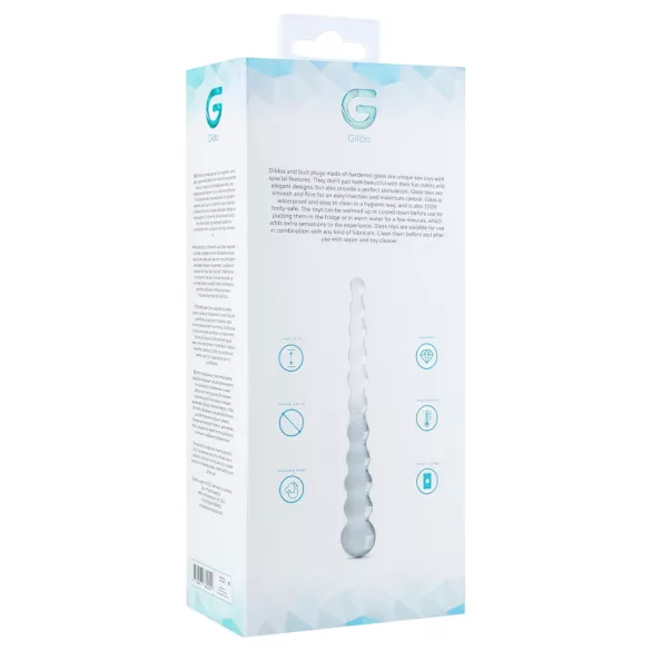 Gildo Glass No. 20 - gyöngyös üveg dildó (átlátszó)