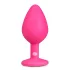 EasyToys Diamond - fehér köves anál plug (közepes, pink)