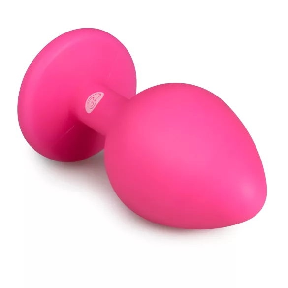EasyToys Diamond - fehér köves anál plug (közepes, pink)