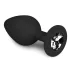 EasyToys Diamond - fehér köves anál plug (közepes, fekete)