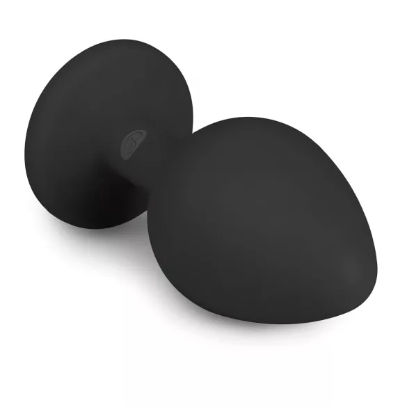 EasyToys Diamond - fehér köves anál plug (közepes, fekete)