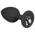 Easytoys Diamond - fehér köves anál plug (kicsi) - fekete