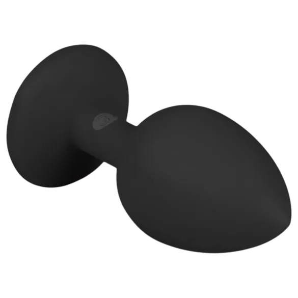 Easytoys Diamond - fehér köves anál plug (kicsi) - fekete