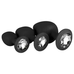   EasyToys Diamond - köves anál plug szett kezdőknek (fekete)