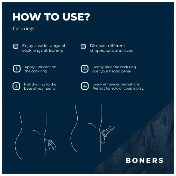 Boners - péniszgyűrű szett - 3db (szürke)