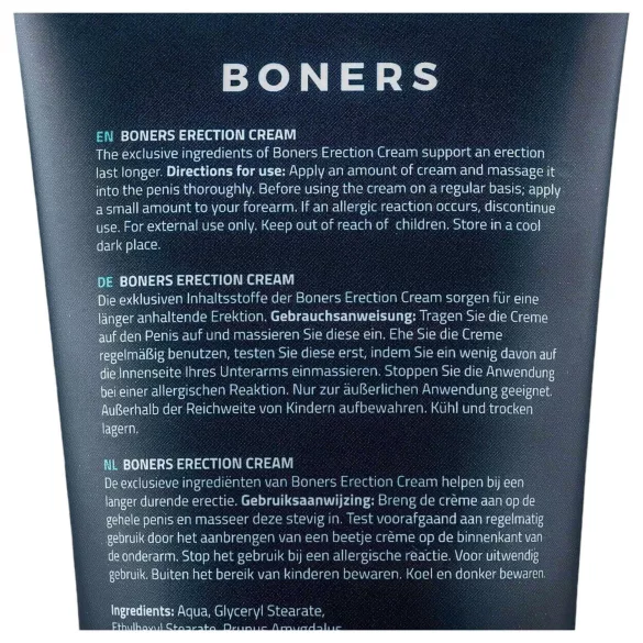 Boners Erection - stimuláló intim krém férfiaknak (100 ml)