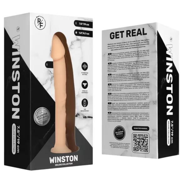 Real Fantasy Winston - tapadókorongos vibrátor - 19 cm (testszínű)