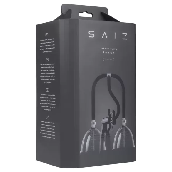 Saiz Premium - dupla mellpumpa - kicsi (átlátszó-fekete)