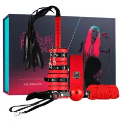   Secret Pleasure Chest - haladó BDSM készlet - 10 részes (piros)