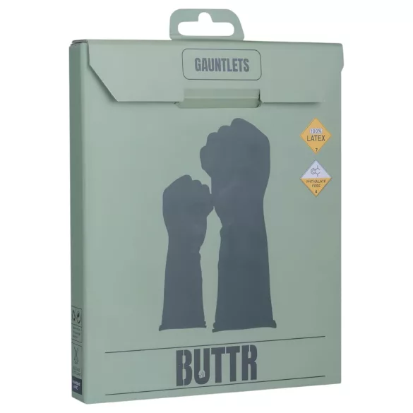 BUTTR Gauntlets - latex fisting, ökölszex kesztyű (fekete)