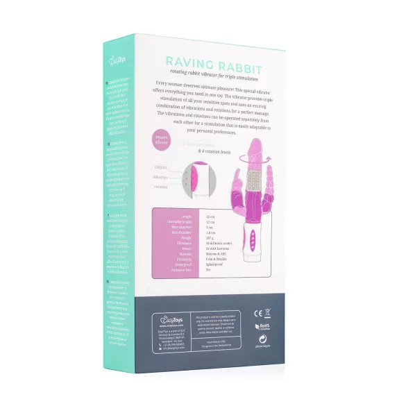EasyToys Raving Rabbit - 3 ágú vibrátor (pink)