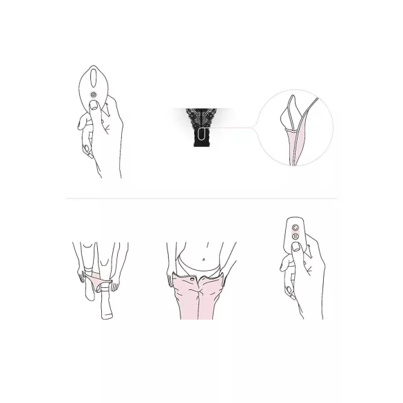 Pantyrebel - akkus, rádiós vibrációs francia bugyi - fekete (S-L)