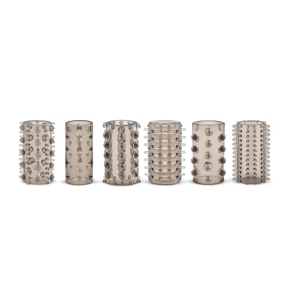 Easytoys Penis Sleeve - péniszmandzsetta szett - szürke (6db)
