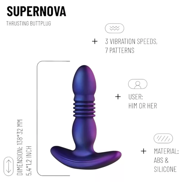 Hueman Supernova - lökő anál vibrátor (lila)