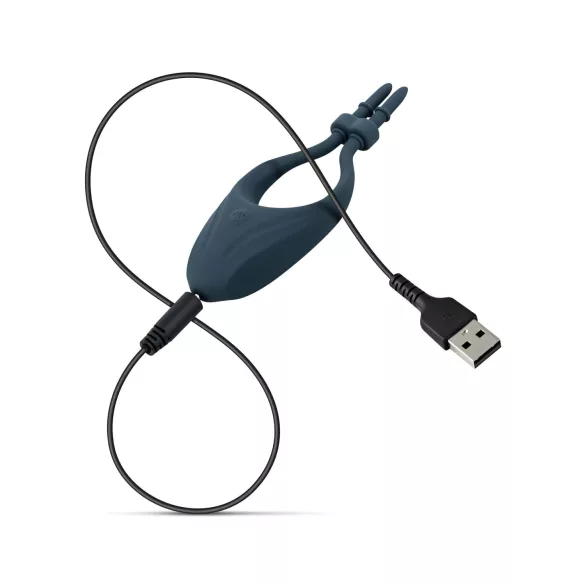 Boners - állítható vibrációs péniszgyűrű (kék)