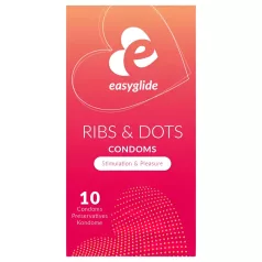 EasyGlide Ribs & Dots - pontozott óvszer (10db)