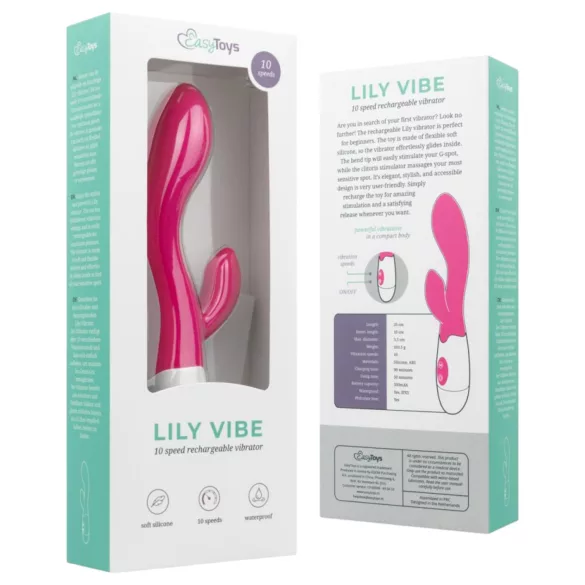 EasyToys Lily 2.0 - akkus, csiklókaros vibrátor (pink)