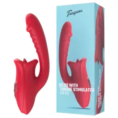   Teazers - vibrátoros dildó nyelves csiklóizgatóval (piros)