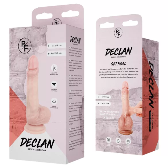Real Fantasy Declan - élethű dildó előbőrrel (testszínű) - 18 cm