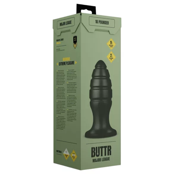 BUTTR Aftershock - óriás anál plug (fekete) - 23 cm