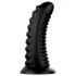 BUTTR Double Ribbed - óriás bordázott anál plug (fekete) - 26 cm