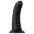 BUTTR Double Ribbed - óriás bordázott anál plug (fekete) - 26 cm