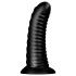 BUTTR Double Ribbed - óriás bordázott anál plug (fekete) - 26 cm