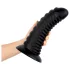 BUTTR Double Ribbed - óriás bordázott anál plug (fekete) - 26 cm