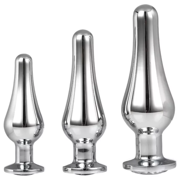 Gleaming Love - anál csúcs plug szett (ezüst, 3 részes)