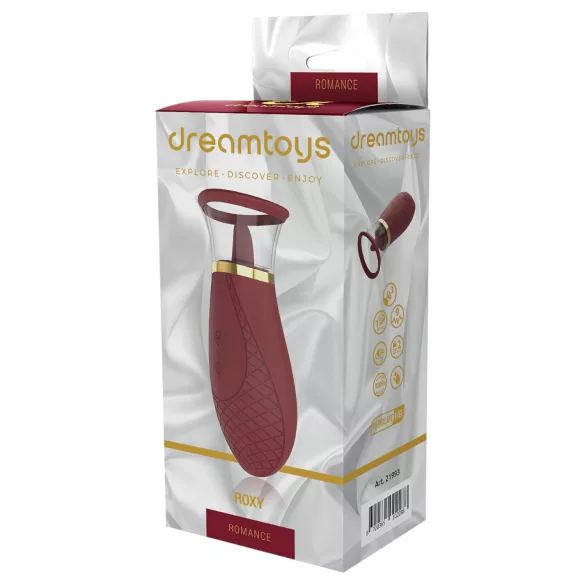 Dreamtoys Roxy - léghullámos szívó-nyaló csiklóizgató vibrátor (bordó)