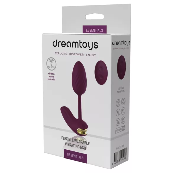 Dreamtoys Essentials - hordható hajlékony vibrotojás (lila)