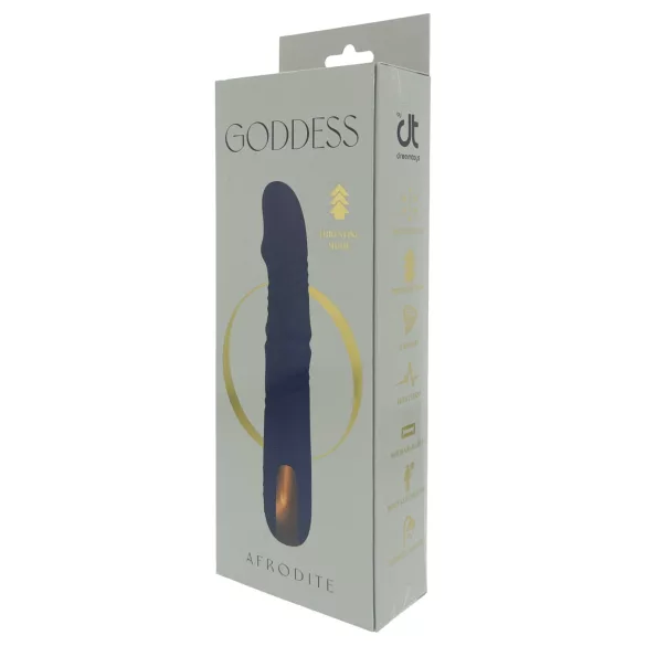 Goddess - lökő vibrátor forgó gyöngysoros szárral (sötétkék)
